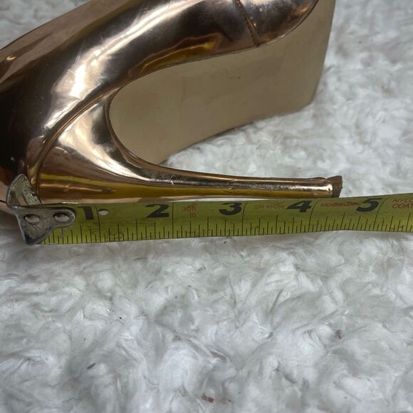 Steve Madden Daisie Rose Gold Patent faux leather slip on heels pointed toeSZ7.5 - Picture 10 of 13